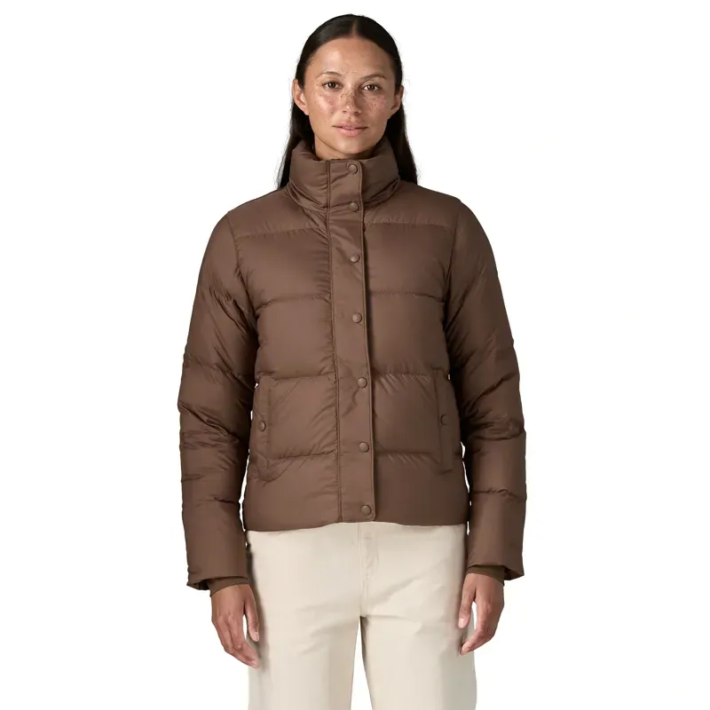 Patagonia Women's Silent Down Jacket in Berm Brown-1