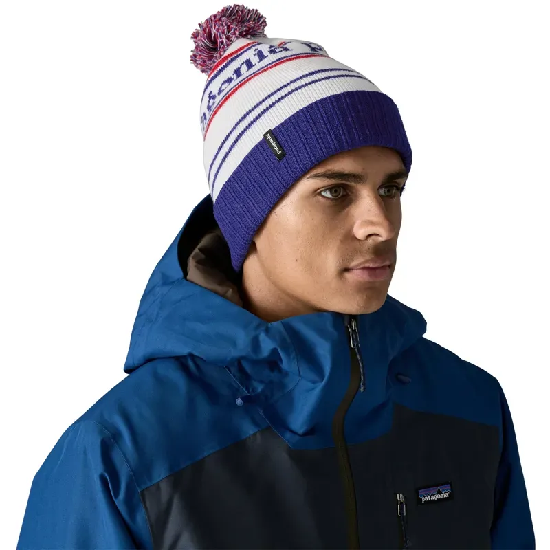 Powder Town Beanie - Hut Tripper Logo/ Mako Blue-1