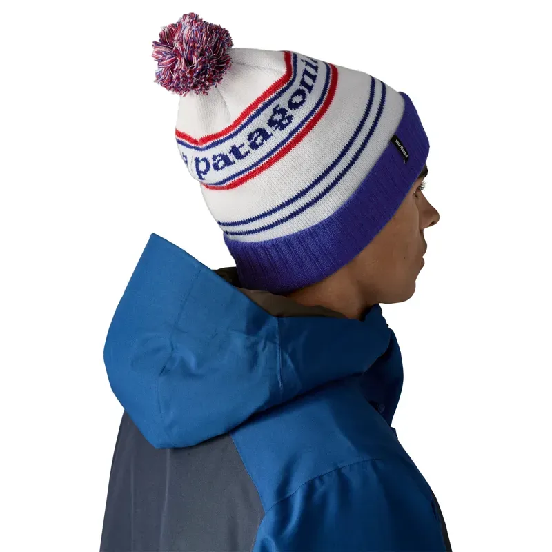 Powder Town Beanie - Hut Tripper Logo/ Mako Blue-2