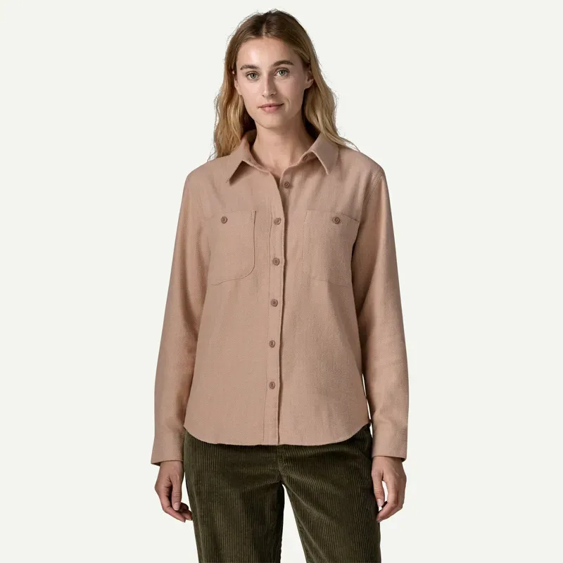 Patagonia Women's Fjord Flannel Shirt in Tundra Twill: Moonrise Taupe-1