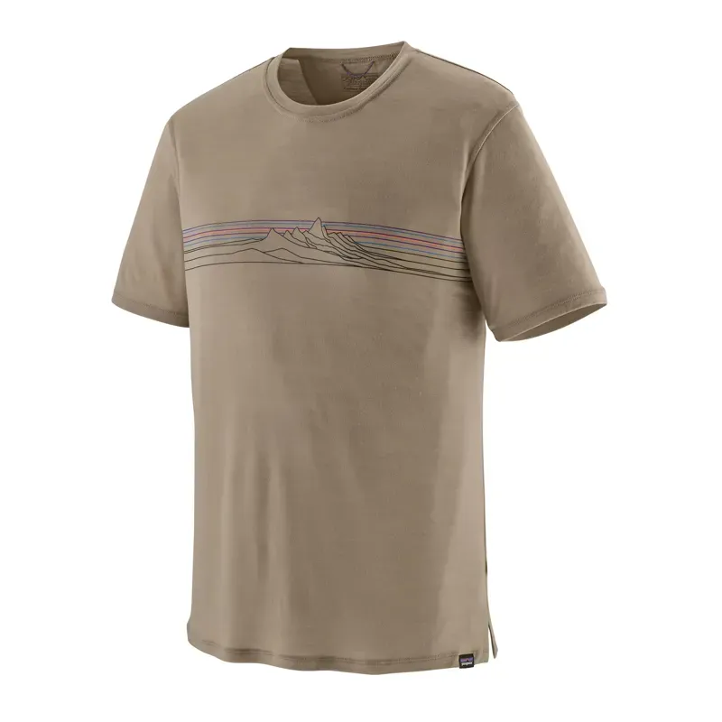 Patagonia Capilene Cool Merino Graphic Shirt in Strata Stripe: Seabird Gray