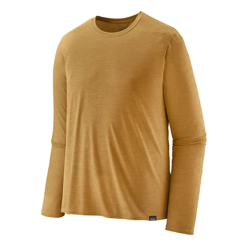 Patagonia Capilene Cool Daily LS Shirt in Beeswax Tan - Pufferfish Gold X-Dye