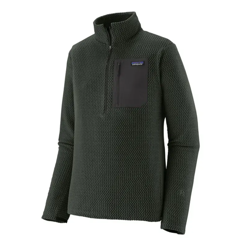 Patagonia R1 Air Fleece Zip Neck in Old Growth Green