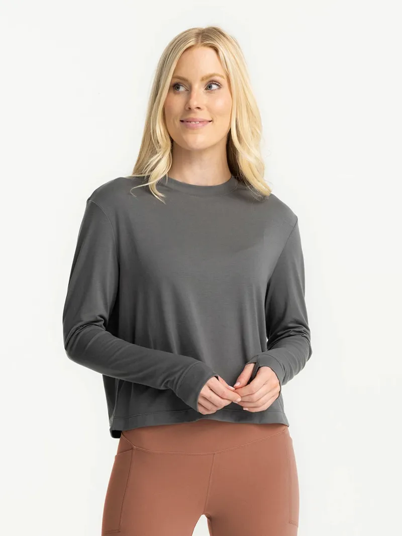 Free Fly Women's Elevate Long Sleeve in Smoke