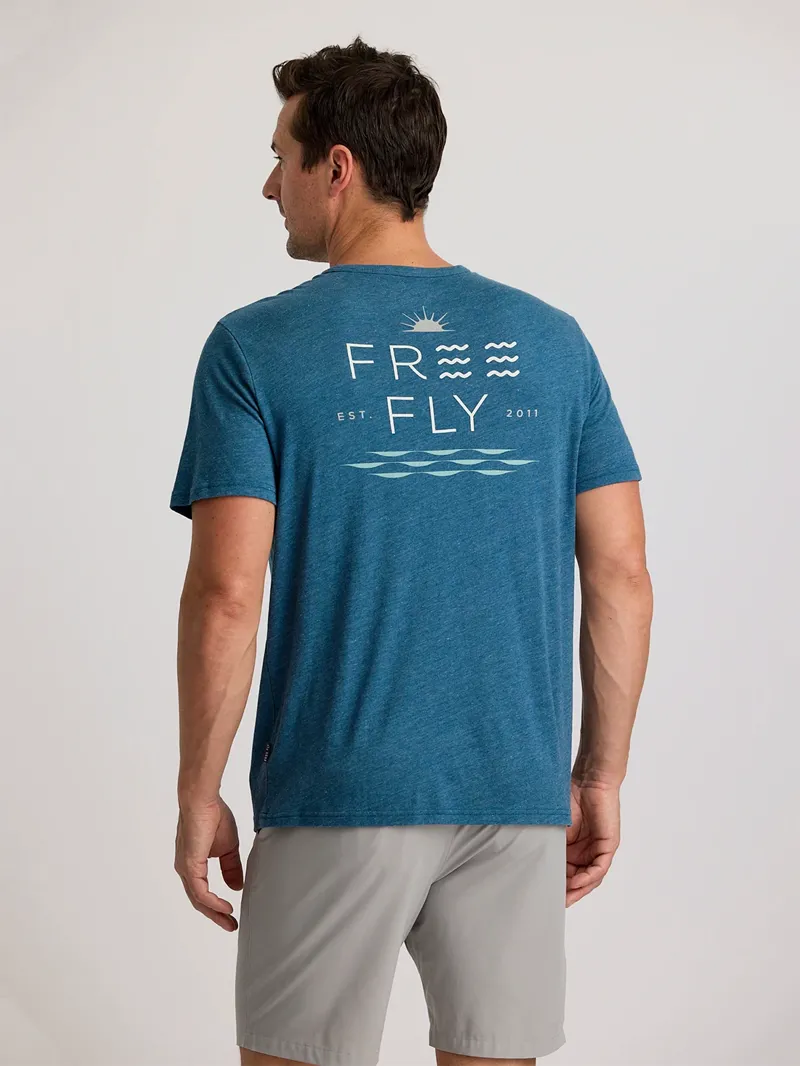 Free Fly Salt and Sun Pocket Tee - 458/Heather Legion Blue