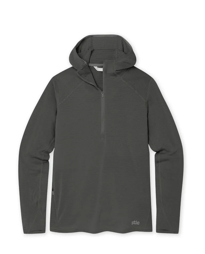 Stio Women's Trax Power Grid Half Zip Hoodie in Raven