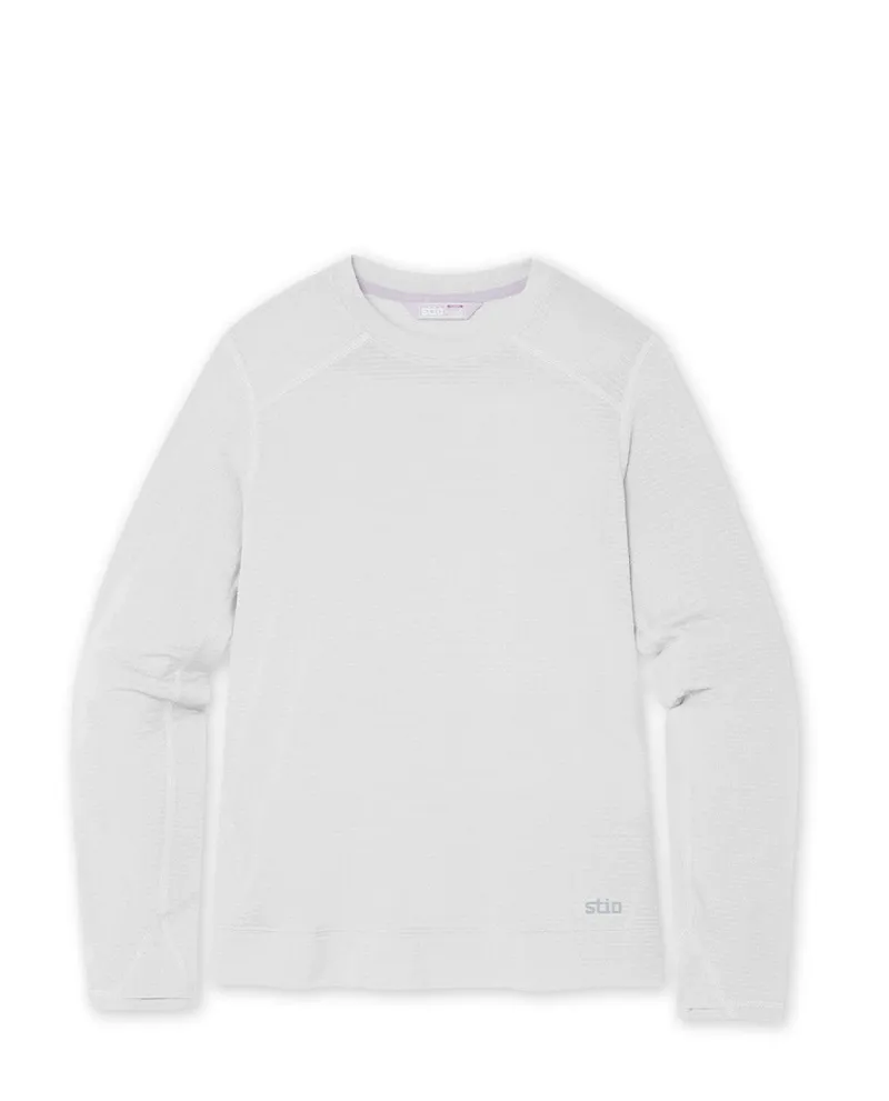 Stio Women's Trax Power Grid Crew in Quiet Gray