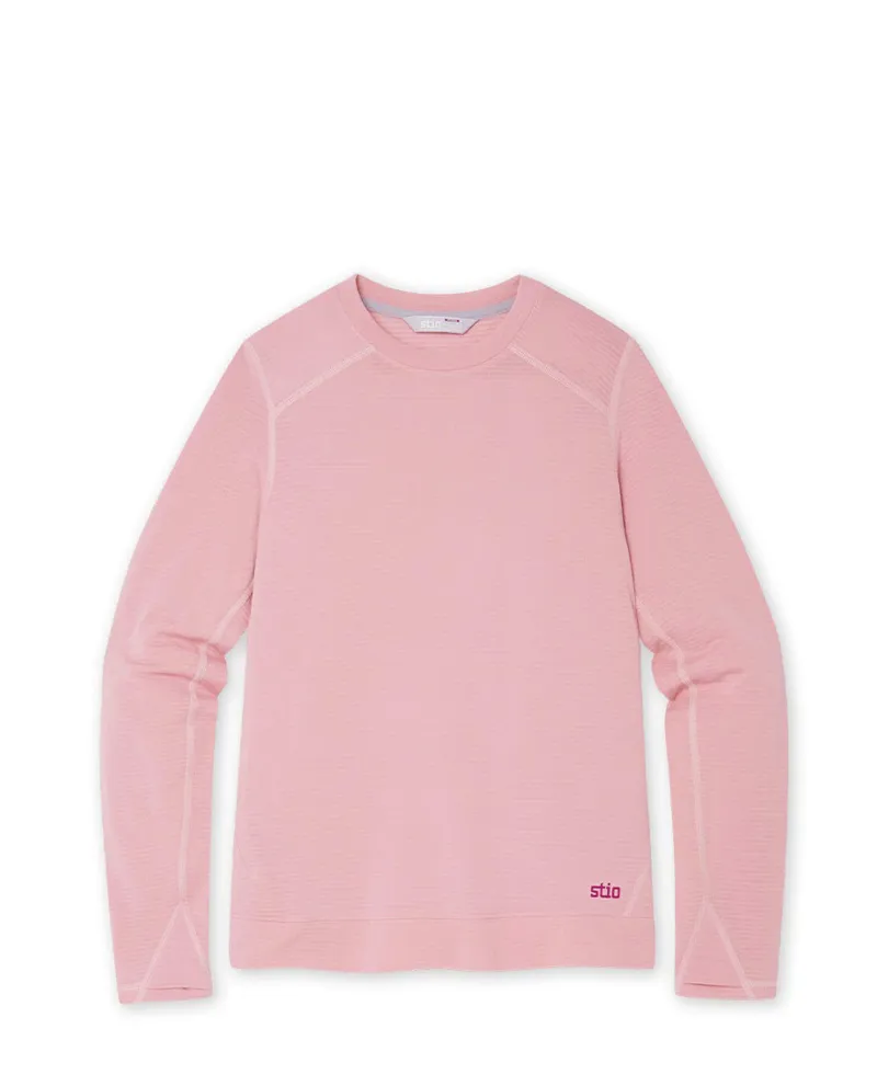 Stio Women's Trax Power Grid Crew in Rustic Rose