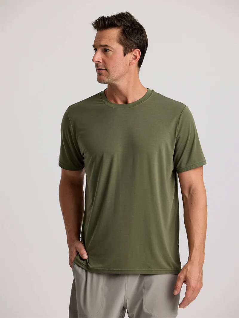 Free Fly Elevate Lightweight Tee in Fatigue