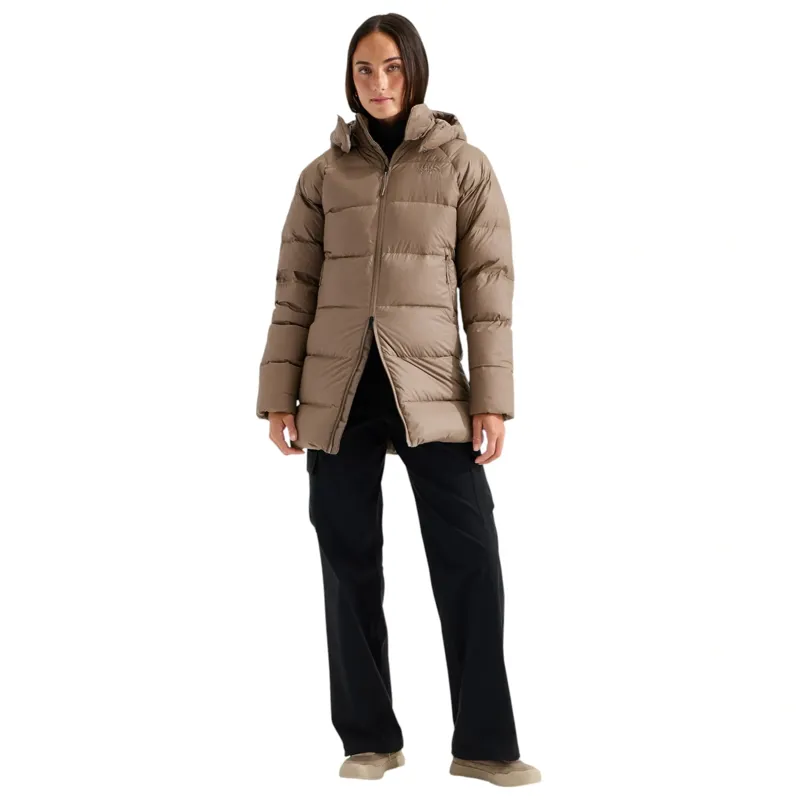 The North Face Women's Hydrenalite City Down Hooded Parka in Garnet-1