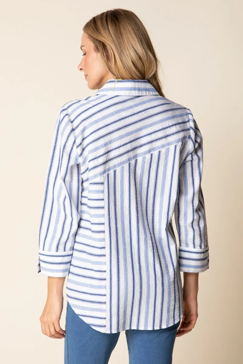 Habitat Women's Hampton Stripe Montauk Shirt in Sky-1
