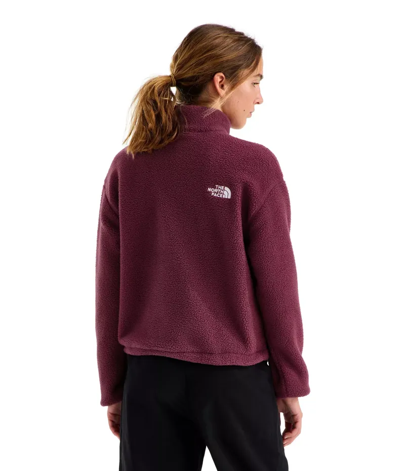 The North Face Women's Fleeski 1/4 Zip Fleece Pullover Burgundy Crush-1