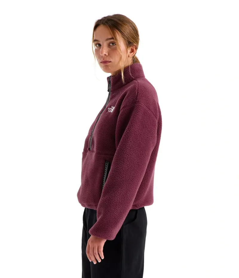 The North Face Women's Fleeski 1/4 Zip Fleece Pullover Burgundy Crush-2