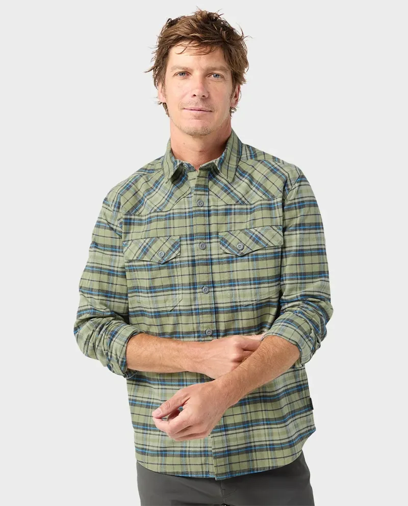 Stio Junction Midweight Flannel Shirt in Switchback Plaid-5