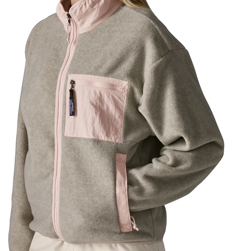 Patagonia Women's Synchilla Fleece Jacket Oatmeal Heather/Pink Frost-4