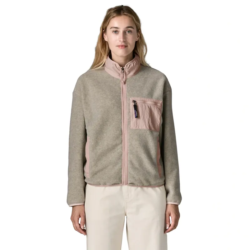 Patagonia Women's Synchilla Fleece Jacket Oatmeal Heather/Pink Frost-1