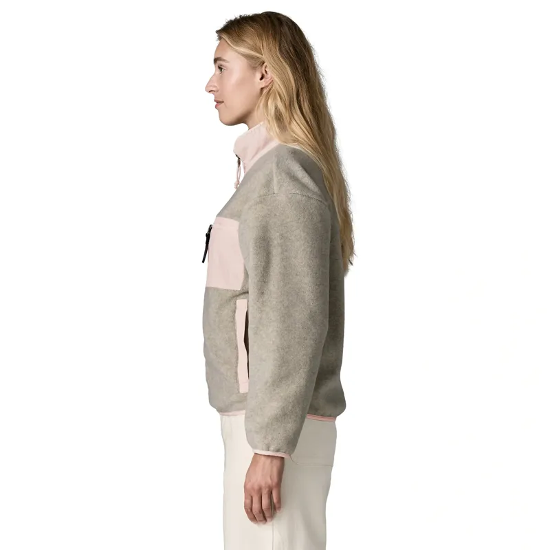 Patagonia Women's Synchilla Fleece Jacket Oatmeal Heather/Pink Frost-3