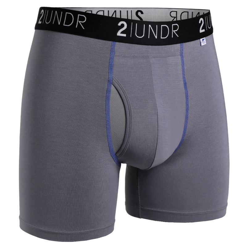 2Undr Swing Shift 6 inch Boxer Brief in Grey/Blue