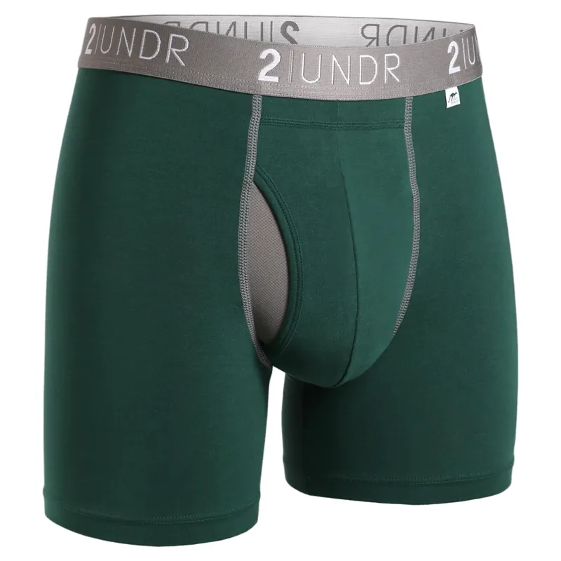 2UNDR Swing Shift 6 Inch Boxer Brief in Dark Green