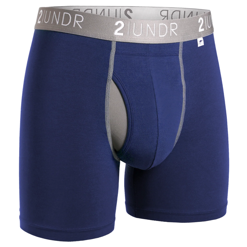 2UNDR Swing Shift Boxer Brief in Navy Grey