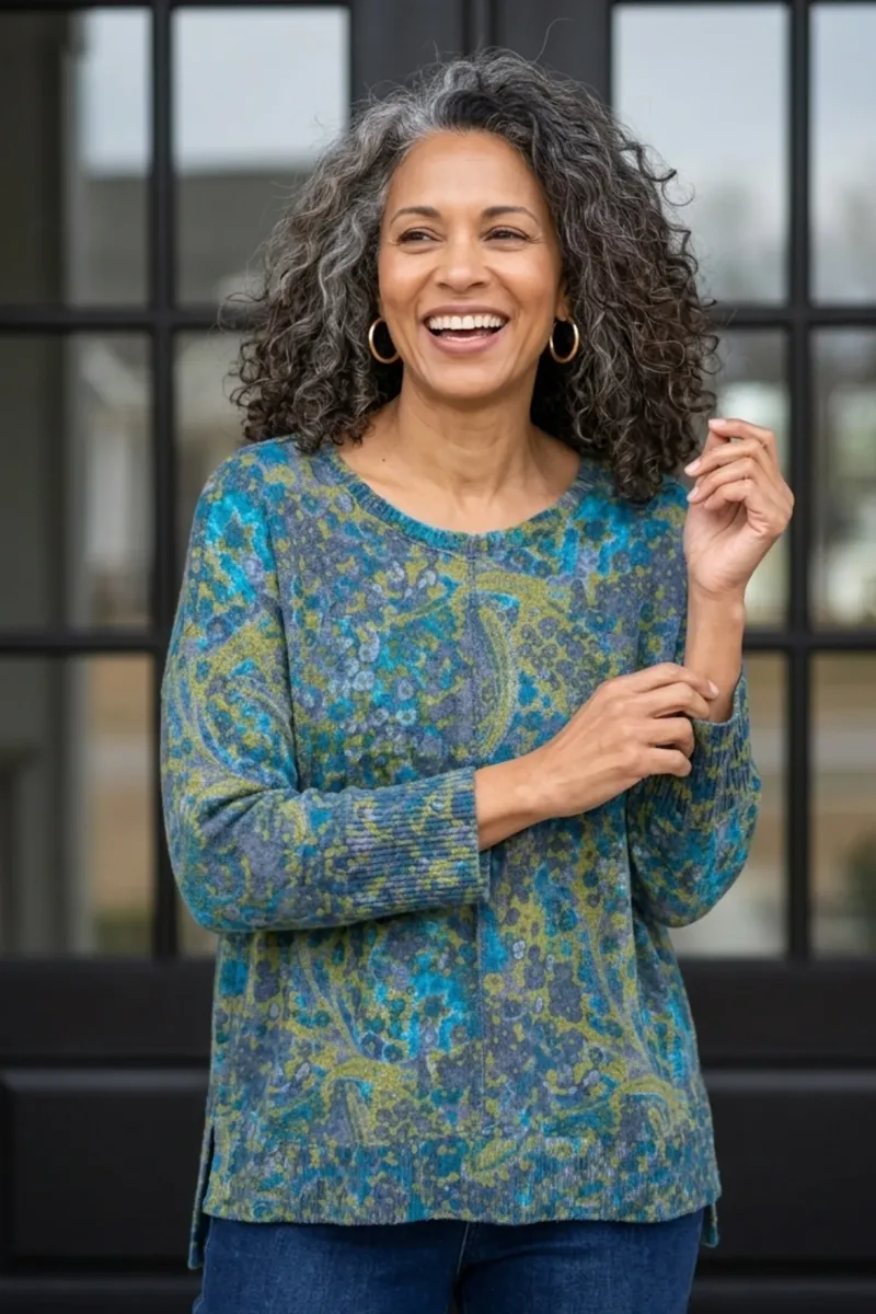 Habitat Super Soft Fleece Boxy Crew Sweater in Lagoon-5