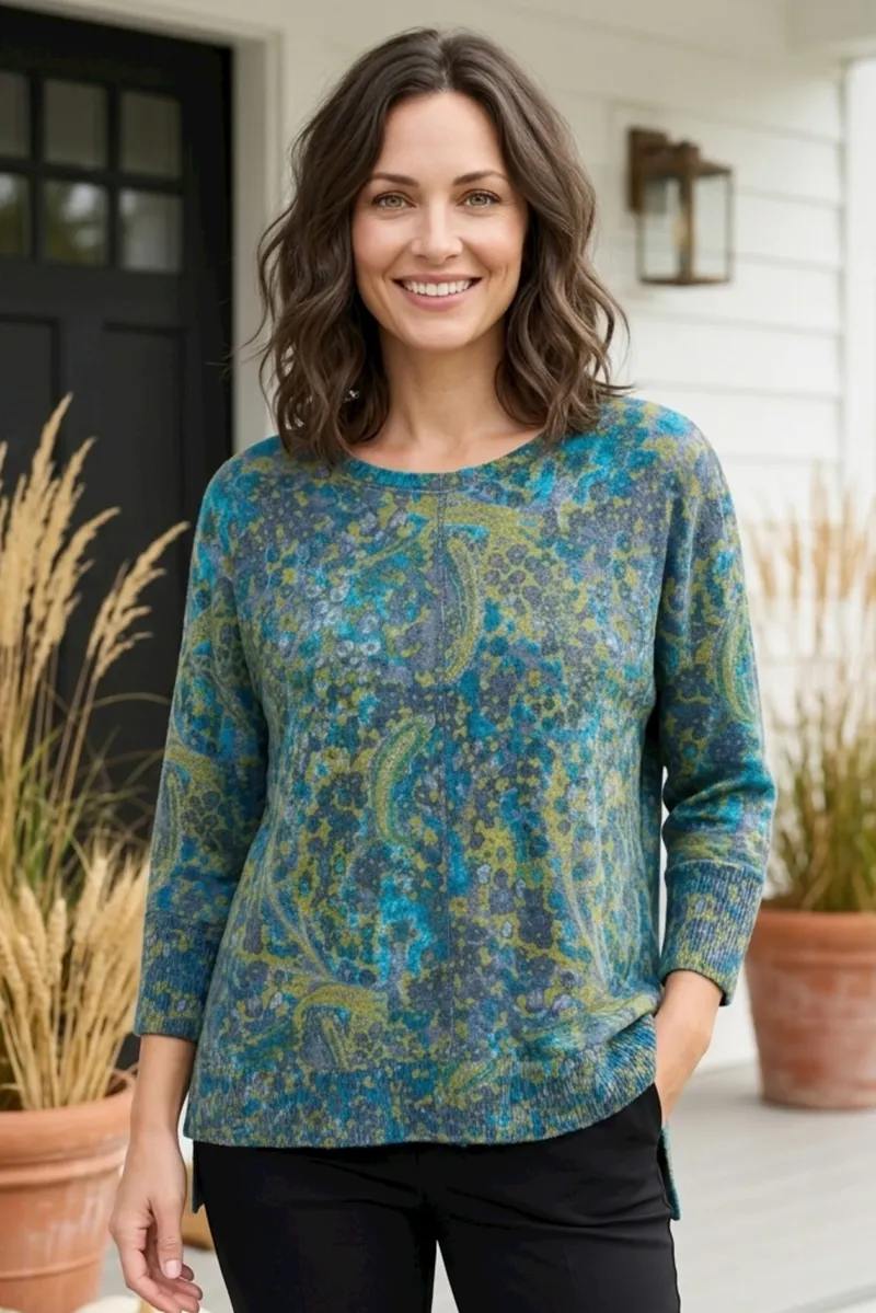 Habitat Super Soft Fleece Boxy Crew Sweater in Lagoon-3