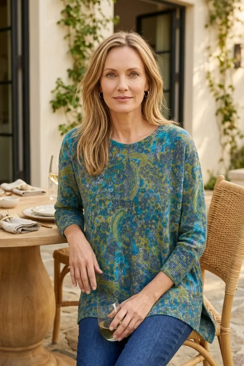 Habitat Super Soft Fleece Boxy Crew Sweater in Lagoon-4