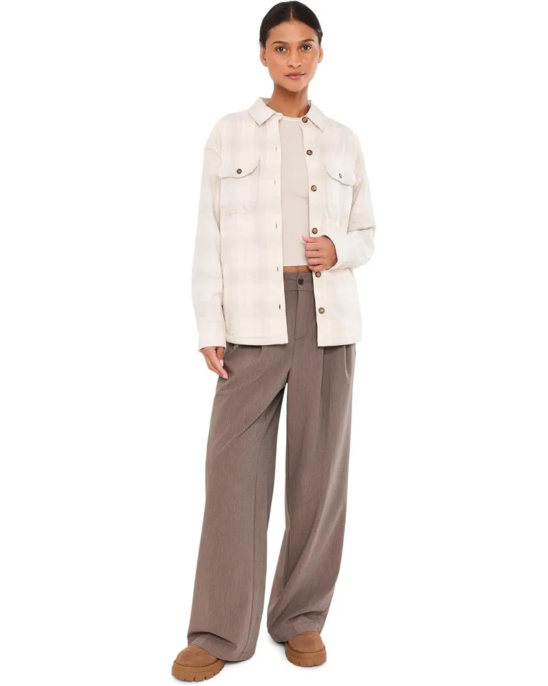 Royal Robbins Women's Vista Flannel Shacket in Chalk Alpine Plaid-4