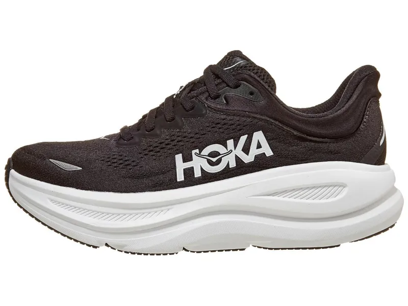 Hoka Women's Bondi 9 Wide in Black/White