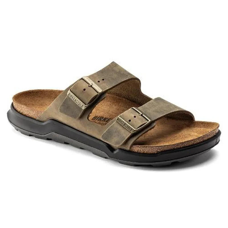 Birkenstock Arizona Rugged Oiled Leather In Faded Khaki
