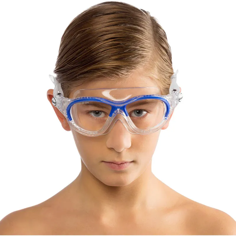 Cressi Kid's Mini Cobra Goggles in Clear/Blue with Clear Lens-1