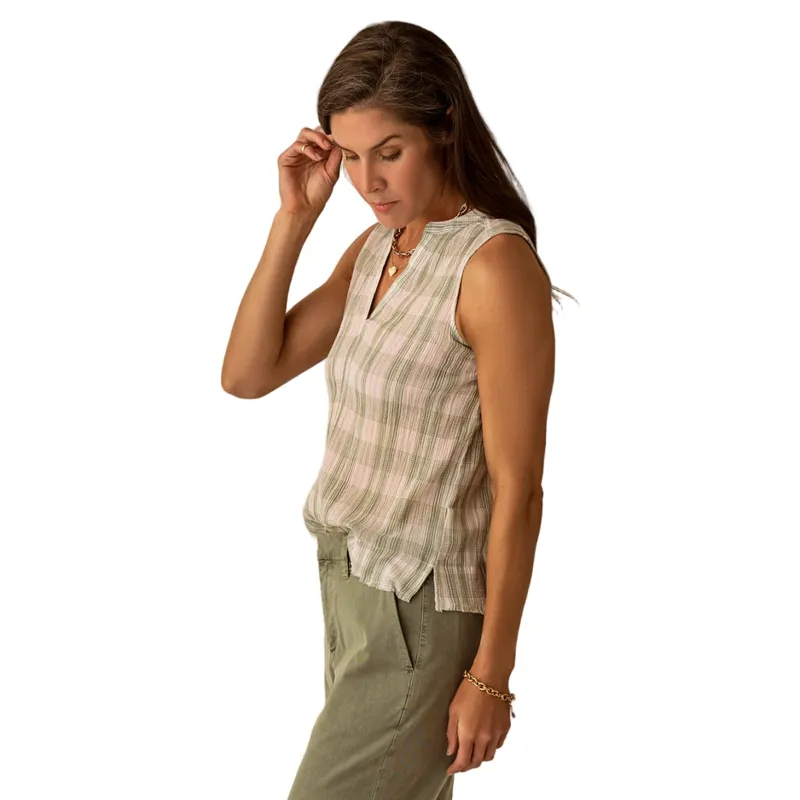 Carve Designs Women's Dylan Tank in Fatigue Multiplaid-2