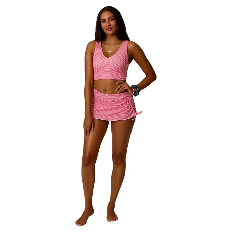 Carve Designs Women's Hoku Swim Skirt in Melon Stripe-3
