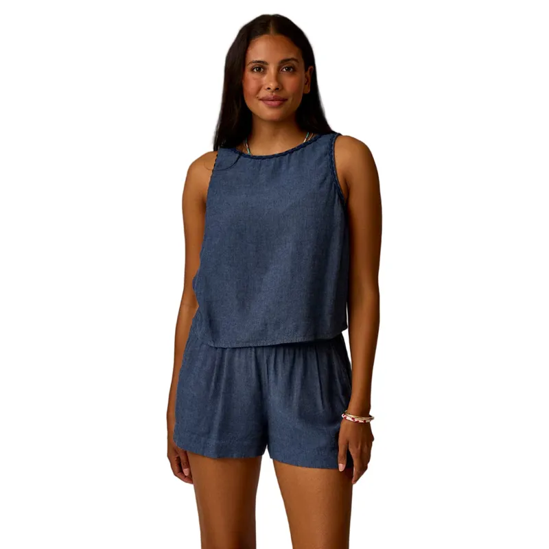 Carve Designs Women's Lou Linen Tank in Captain Chambray-1