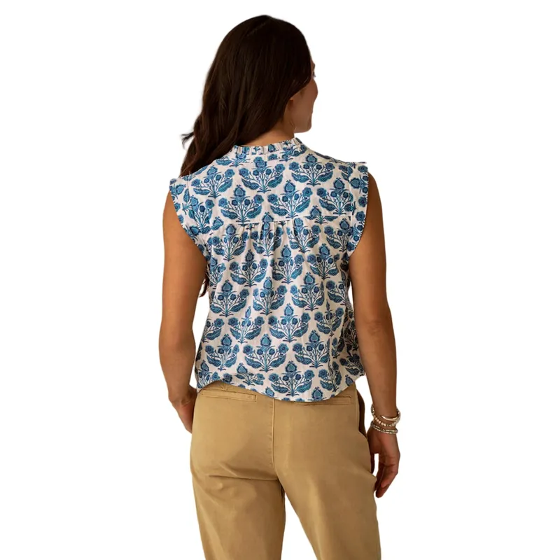 Carve Designs Women's Reagan Top in Folk Floral-3