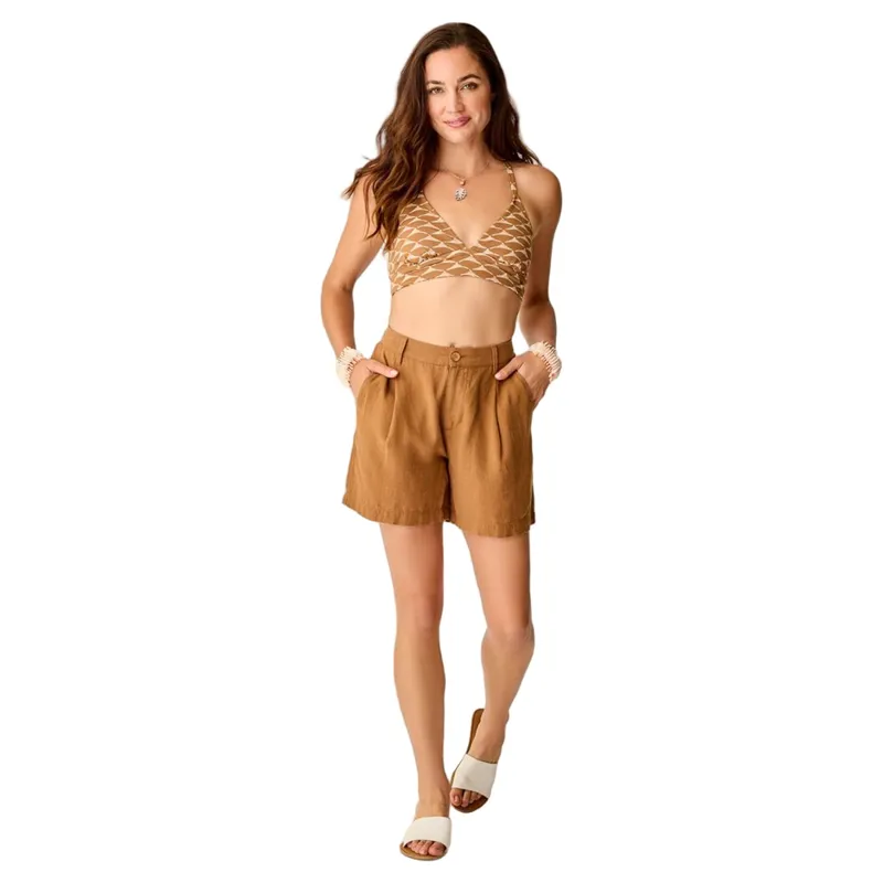 Carve Designs Women's Suki Linen Short in Rum Chambray-2