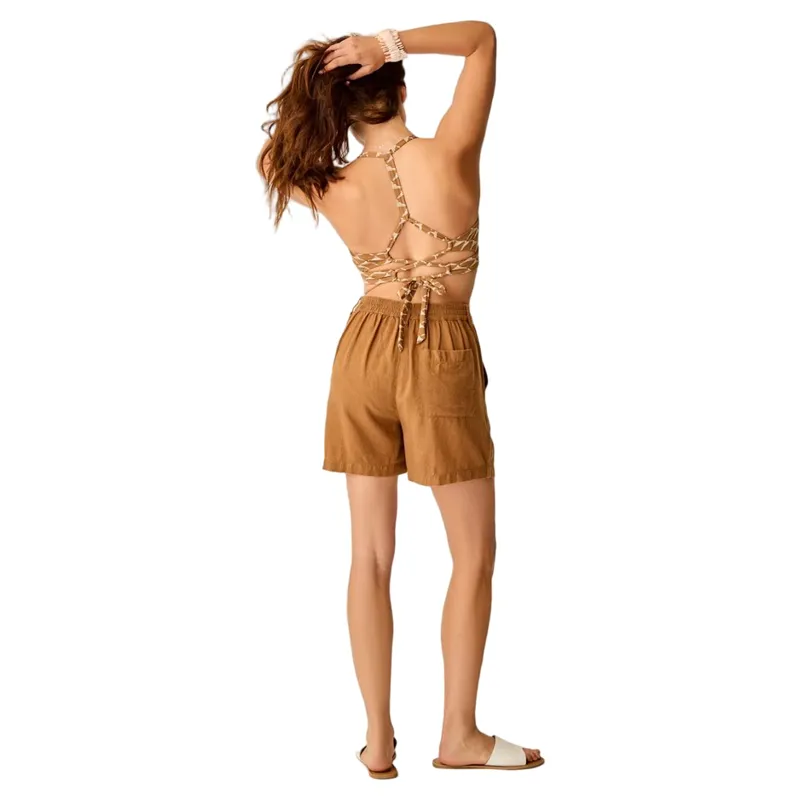 Carve Designs Women's Suki Linen Short in Rum Chambray-3