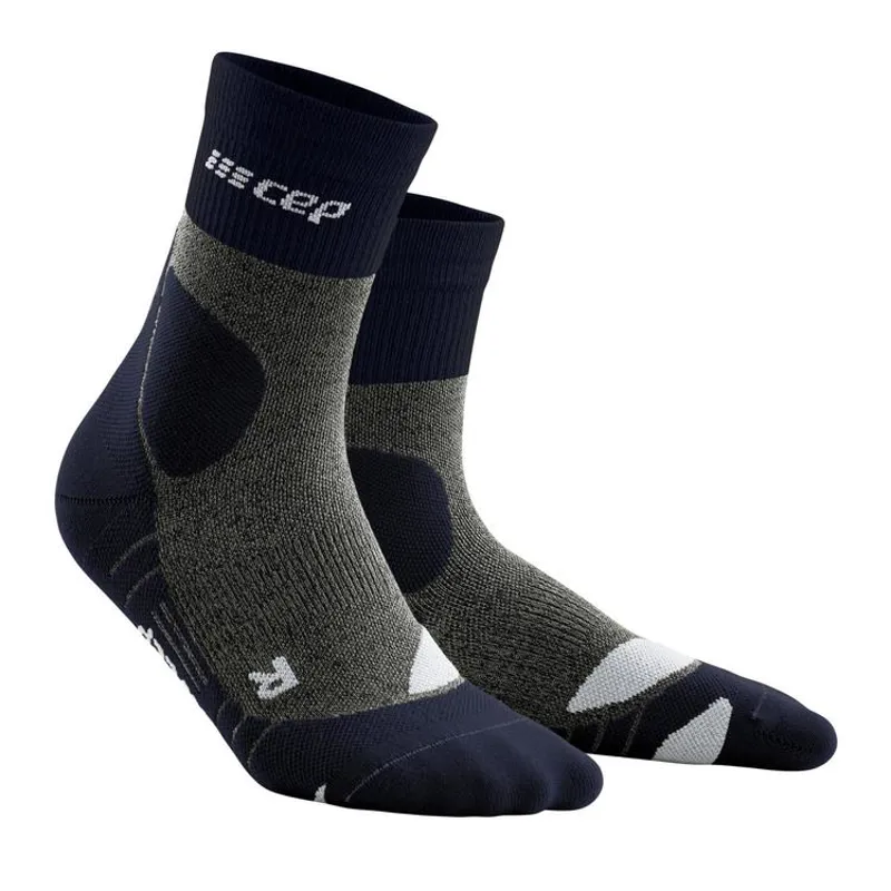 Cep Hike Merino Mid Cut Compression Sock in Peacoat Grey