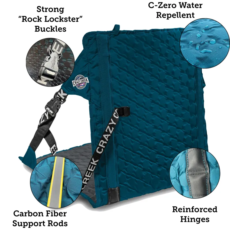 Crazy Creek Hex 2.0 Original Chair in Aleutian Blue/Slate-1