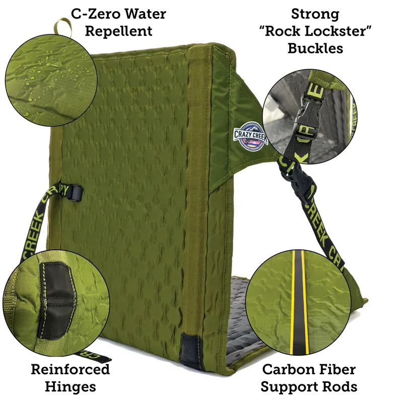 Crazy Creek Hex 2.0 Original Chair in Olive/Slate-2