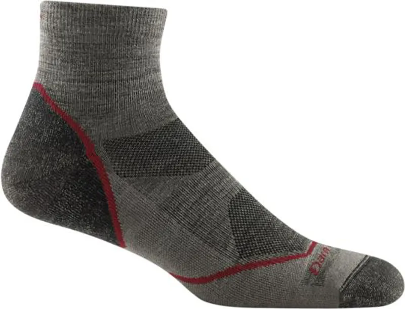 Darn Tough Light Hiker 1/4 Sock Lw Cush in Taupe