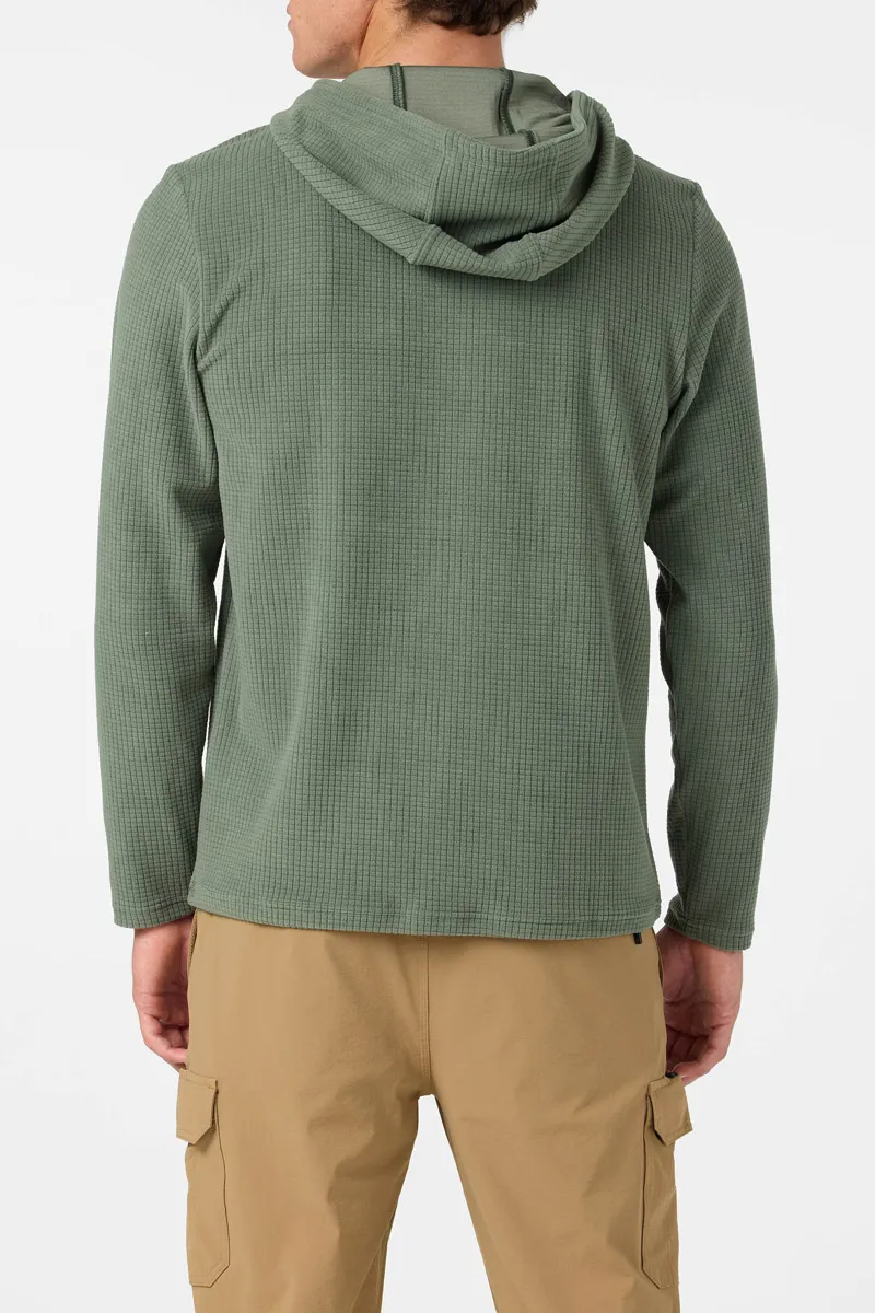 O'Neill TRVLR Hooded Quarter Zip Long Sleeve Pullover in Dark Olive-4