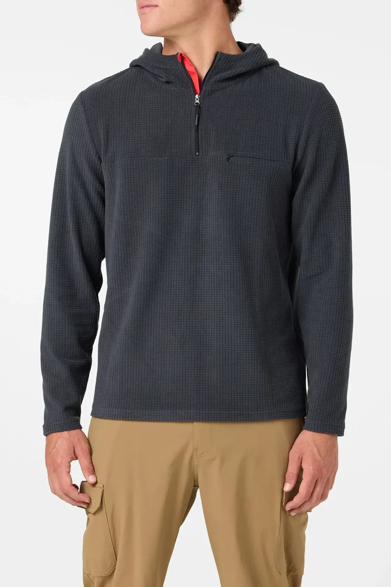 O'Neill TRVLR Hooded Quarter Zip Long Sleeve Pullover in Phantom-2