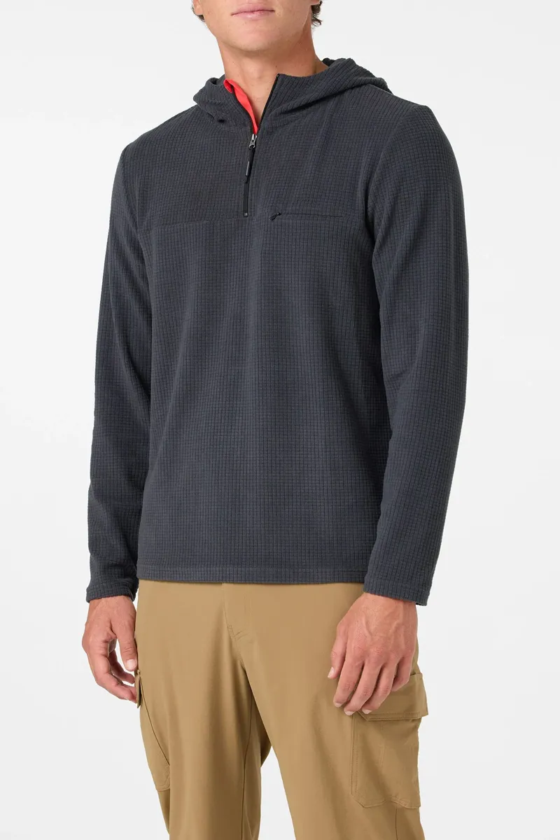 O'Neill TRVLR Hooded Quarter Zip Long Sleeve Pullover in Phantom-3