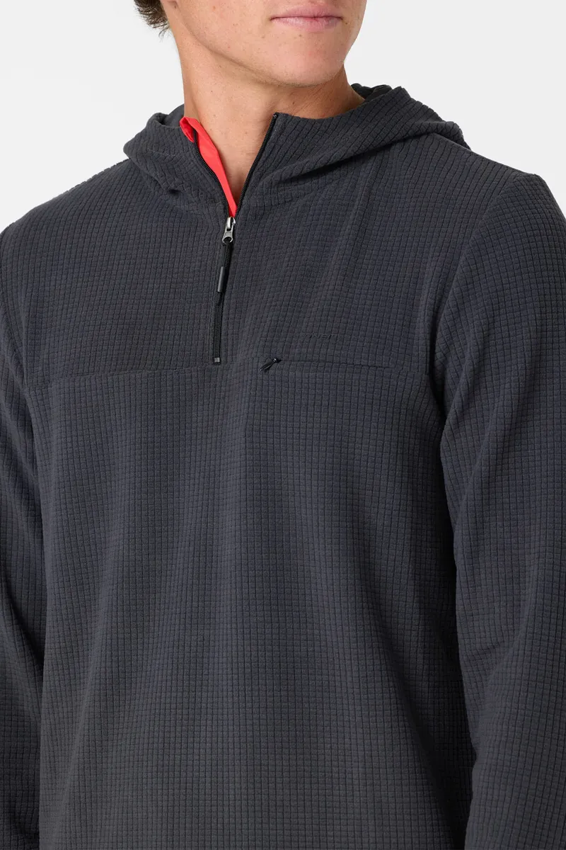 O'Neill TRVLR Hooded Quarter Zip Long Sleeve Pullover in Phantom-5