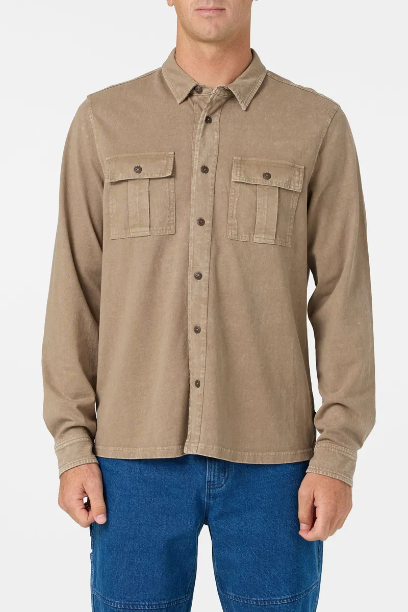 O'Neill O'Riginals Long Sleeve Knit Shirt in Shroom-2