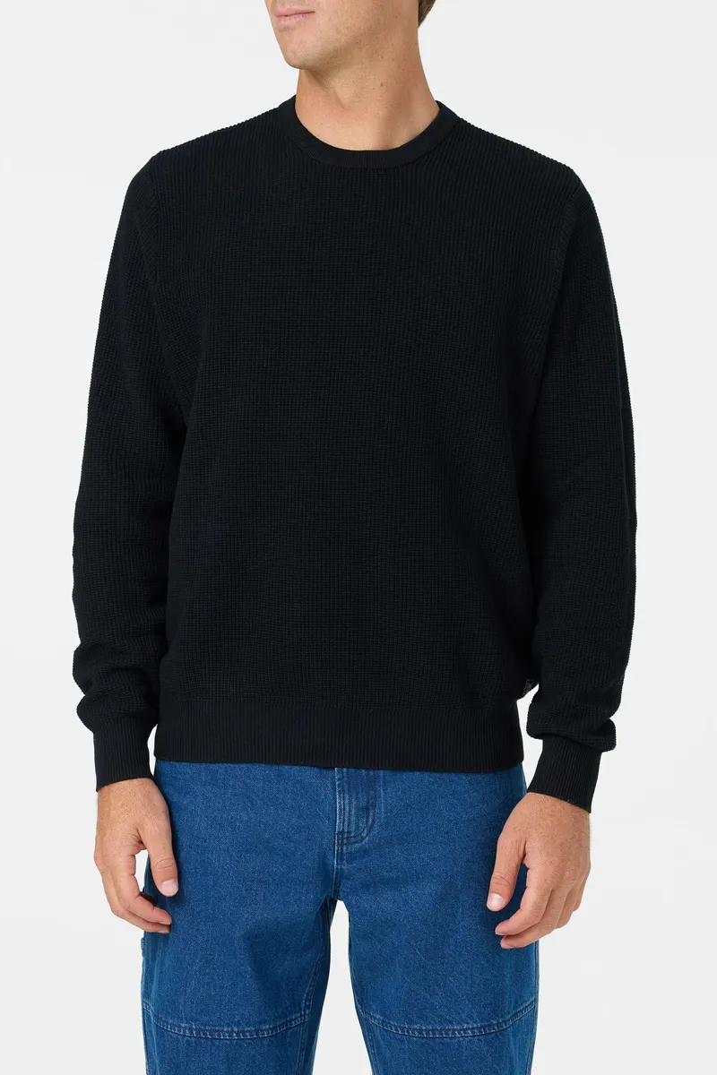 O'Neill O'Riginals Roscoe Waffle Sweater in Black-1