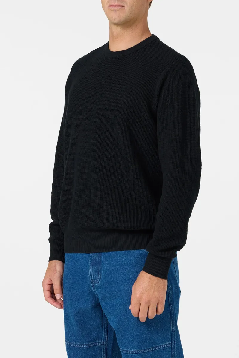O'Neill O'Riginals Roscoe Waffle Sweater in Black-2