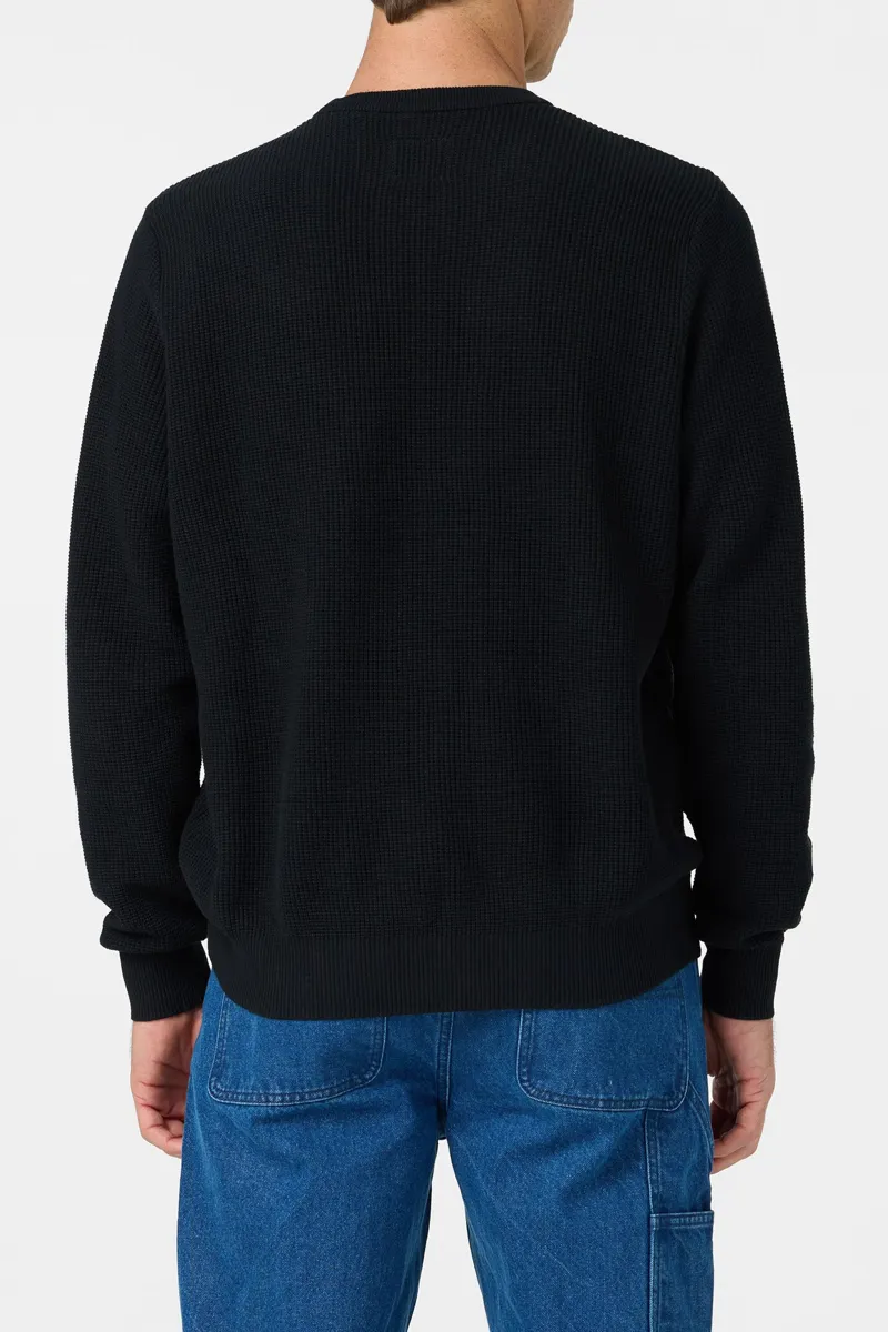 O'Neill O'Riginals Roscoe Waffle Sweater in Black-3
