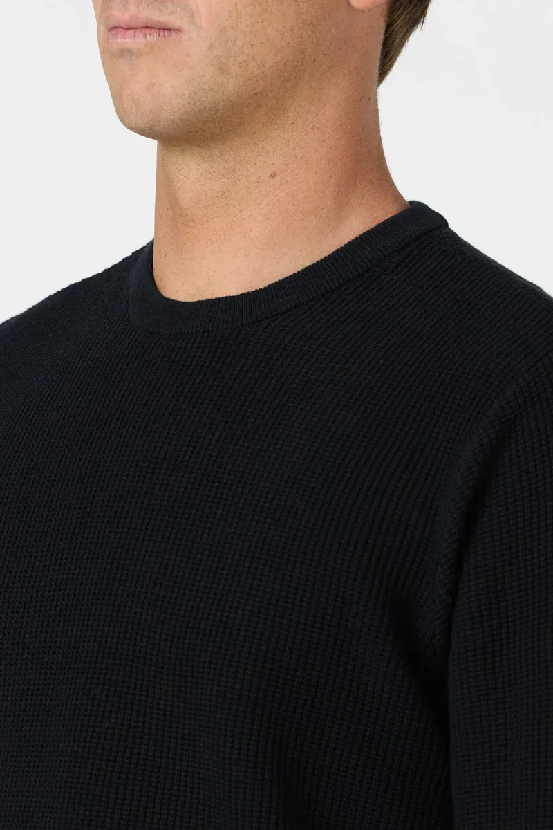O'Neill O'Riginals Roscoe Waffle Sweater in Black-4